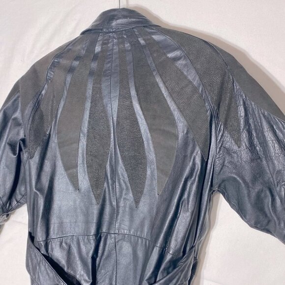 Vintage Pelle Cuir black 90s oversized leather jacket L - Picture 13 of 14